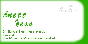 anett hess business card